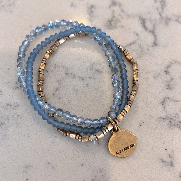 Alex + Ani Evil Eye Stretch Blue Bracelet - Picture 3 of 3